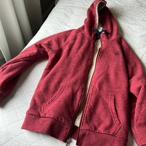 Sherpa lined zip up hoodie